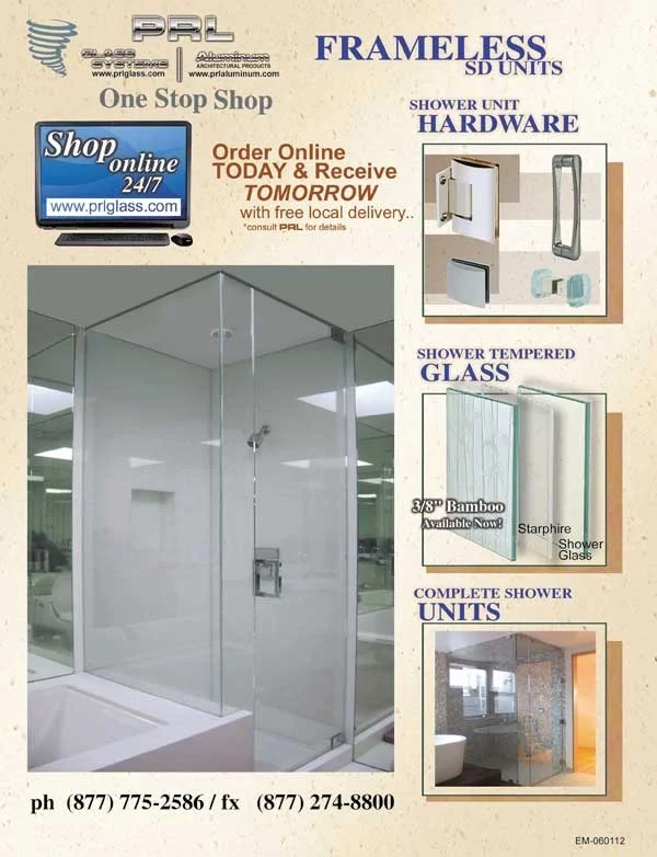 Frameless Shower Enclosures by PRL Glass Systems, Inc.