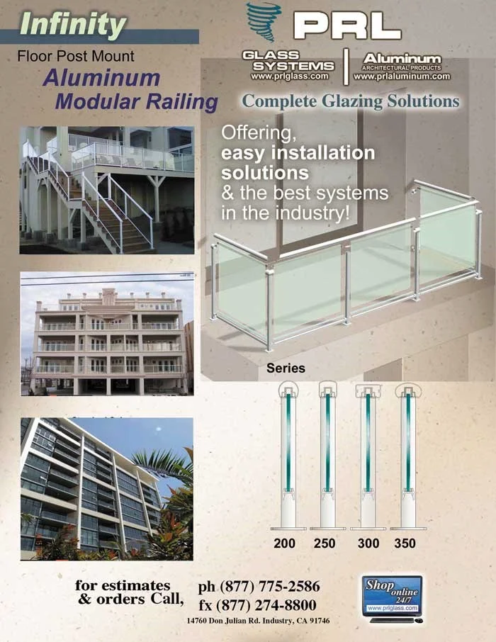 Infinity Aluminum Railing for 1/4 & 3/8 Glass