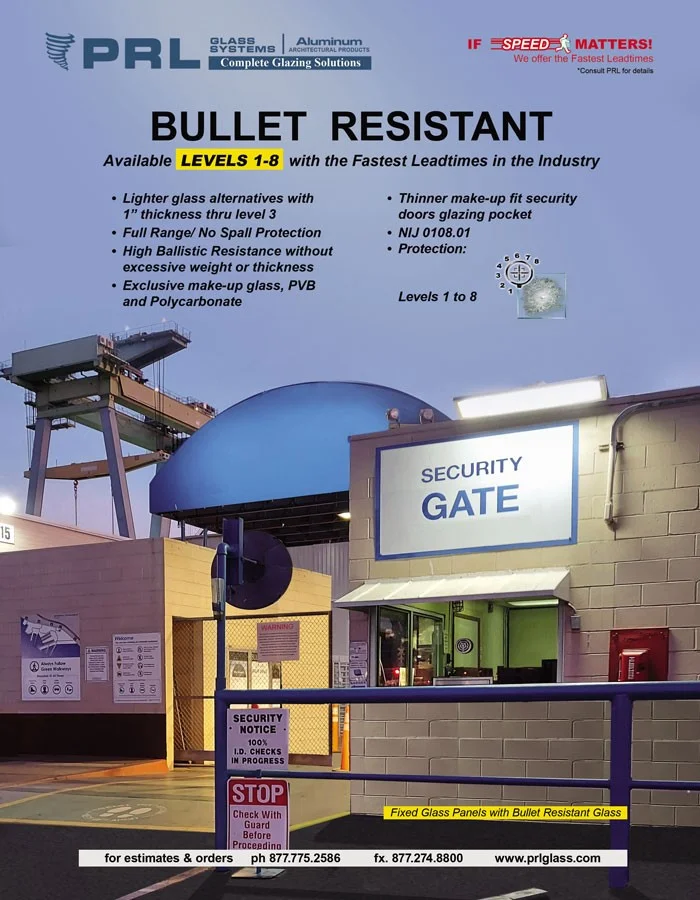 Bullet Resistant Glass for Framed Projects. Get Thinner & Lighter Laminates at PRL!