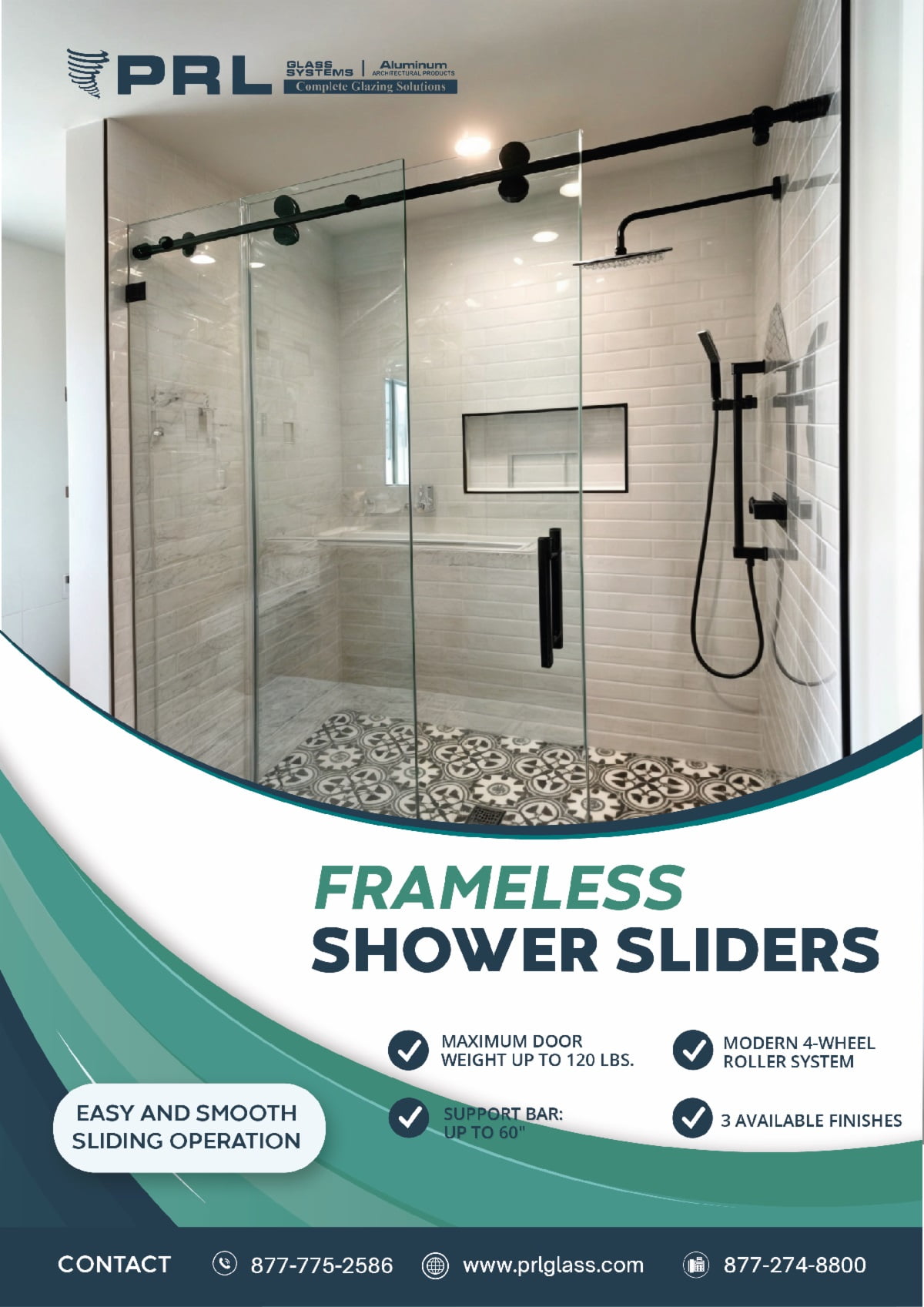 ﻿Frameless Shower Sliders